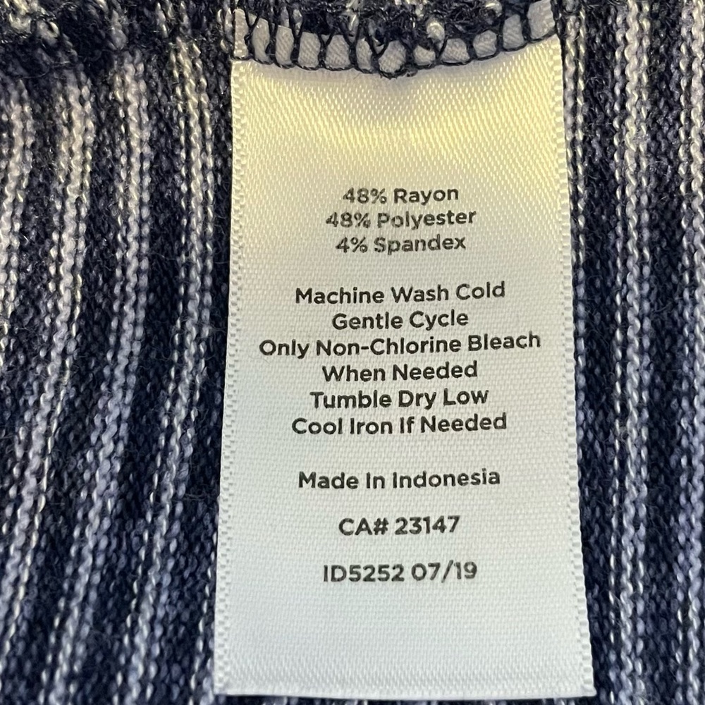 T by Talbot Blue and White Striped Maxi Dress pockets and side Tie Size M - Picture 11 of 12